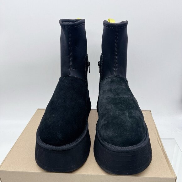 UGG WOMEN'S CLASSIC DIPPER Platform SUEDE SHEARLING LINED BOOTS Black US 9 - Picture 7 of 14